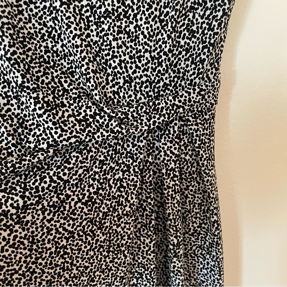 Ann Taylor white and Black Spotted Cap Sleeve Mini Dress XS petite - Picture 3 of 12